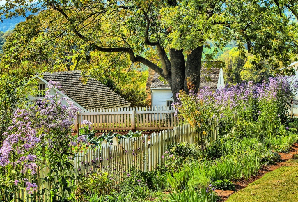 maison avec jardin fleuri